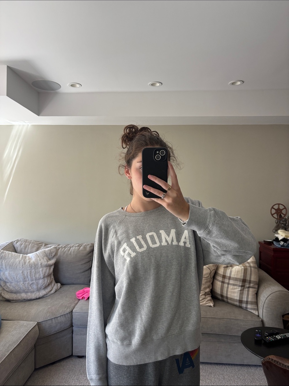 Zadig & Voltaire Gray 'AMOUR' Crewneck Sweatshirt